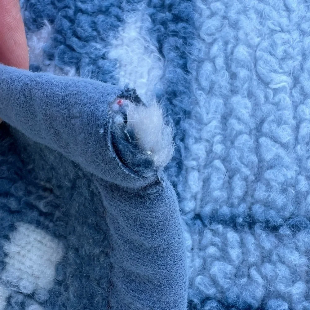 VTG IBENA Blue Country Goose Reversible Throw Blanket Soft Fluffy 54x74 FLAWS